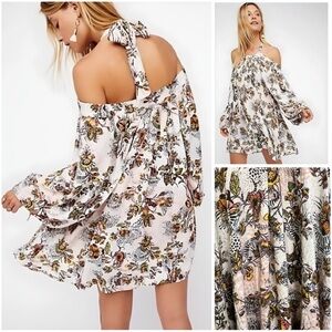 FREE PEOPLE Juliana Butterfly Off-The-Shoulder Boho Dress Small